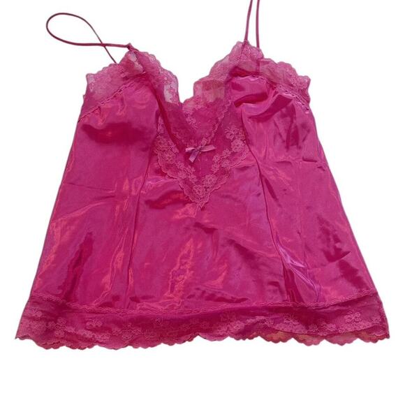 Formfit adorable hot pink lace lingerie top with bow details and silky fabric - Picture 1 of 7